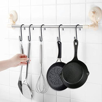 ESFUN 30 Pack Heavy Duty S Hooks 4 inch Black S Shaped Hooks Hanging Hangers Pan Pot Holder Rack Hooks for Kitchenware Spoons Pans Pots Utensils Clothes Bags Towels Plants - size: 4.0 inch