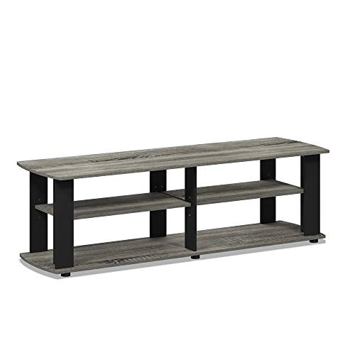 3-Tier Entertainment Center with Open Shelves Storage, TV Console for TV up to 50 Inch, Soft Edges TV Stand, for Bedroom, Living Room, French Oak - color: French Oak