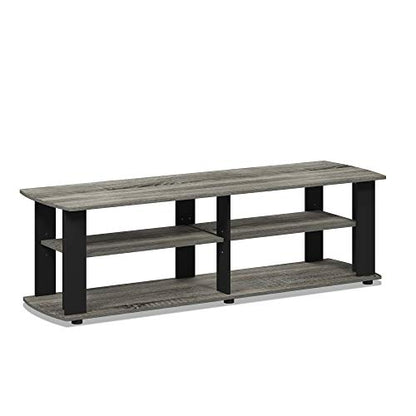 3-Tier Entertainment Center with Open Shelves Storage, TV Console for TV up to 50 Inch, Soft Edges TV Stand, for Bedroom, Living Room, French Oak - color: French Oak
