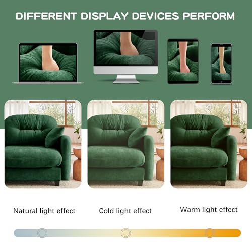 Modular Loveseat Sofa Mini Couch with Premium Chenille Fabric and Tufted Pleated Backrest Flexible Small Couch for Bedroom and Living Room Ergonomic 2-Seater Sofa for Adults and Compact Spaces (Green) | Sturdy & Durable - color: Green