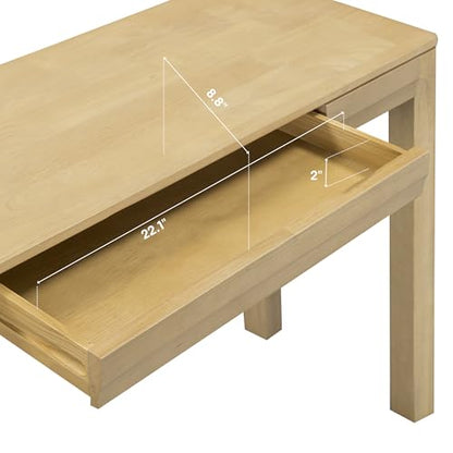 Flow 47-Inch Console Table, Modern Solid Wood Entryway Table with Hidden Drawer, Waterproof & Heat Resistant, Narrow Table for Hallway, Living Room & Foyer, Sand - color: Sand, size: 47 Inch, style: Console