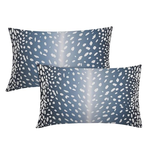 Antelope Lumbar Pillow Covers 12X20 Inch Navy Blue Faux Fawn Deer Animal Print Decorative Pillow Cases Modern Neutral Cotton Linen Throw Pillows Set of 2 Home Decor for Sofa Porch Couch Outdoor - color: Navy Blue, size: 20" x 12" (Pack of 2)