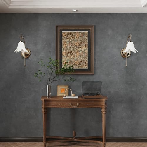 3yecao 31"×157" Big Roll Wide Thick Grey Concrete Wallpaper Peel and Stick Waterproof Glossy Gray Concrete Contact Paper Vinyl Wrap Self Adhesive Cement Sticker for Bedroom Bathroom Living Room Walls - color: Light Blue Grey, size: 31" x 157"