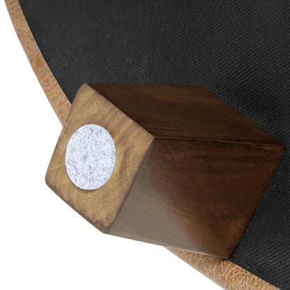 HomePop 24" Large Leatherette Storage Ottoman - Distressed Brown Faux Leather - color: Distressed Brown Faux Leather