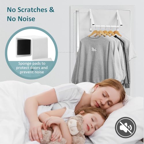 Optish Foldable Over The Door Clothes Hanger, Space Saving Small Clothes Rack Door Hangers for Clothing, 2Pack, White - size: 2 Pack