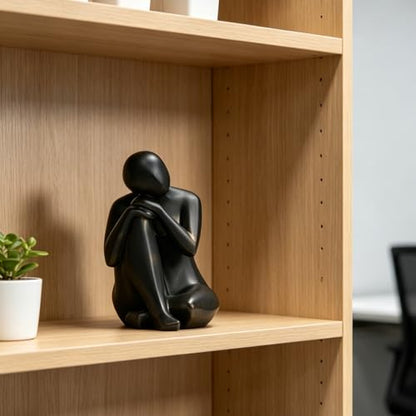 Guichifun Thinker Statue Abstract Sculpture Decorative Objects Black 8 in