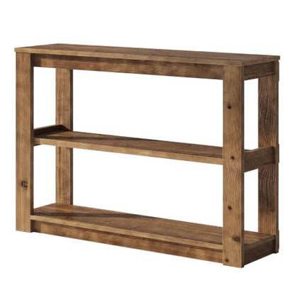 41.34" Solid Wood Console Table, Narrow Entryway Table with 3-Tier Shelves | Farmhouse Sofa Table with Storage; Versatile Accent Table for Living Room, Hallway, Foyer; Space-Saving 11.81" Depth