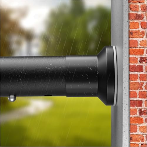 Heavy Duty Tension Curtain Rod No Drilling, 63-123 Inch Adjustable | 1.26" Diameter Pole, Spring Loaded, Non Slip, Renter Friendly Curtain Rod for Windows/Room Divider/Balcony/Patio, Matte Black - color: Matte Black, size: 63-123 Inches