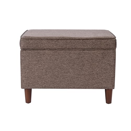 HomePop 24" Dinah Collection Storage Ottoman - Chocolate Brown - color: Brown