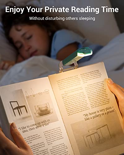 DEWENWILS USB Rechargeable Book Light for Reading in Bed, LED Book Reading Lights with Clip, Perfect for Bookworms, Kids, Warm White, Brightness Adjustable (Blue) | Warm White, Brightness Adjustable, Flexible Lighting Angle, Compact & Lightweight for Book