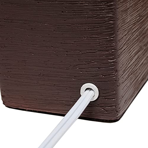 Simple Designs Petite Faux LT2072-BWN Stone Table Lamp with Fabric Shade, Brown with White Shade - color: Brown