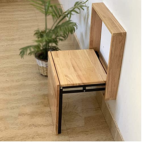 Wall-Mounted Folding Chairs,Solid Wood Wall Chair Change Shoe Bench，can be Stored Without Occupying Space Applicable Scene Living Room - Bedroom - Aisle - Bathroom Etc - color: A