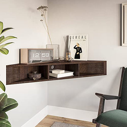 BELLEZE 47" Russel TV Stand & Entertainment Center - Espresso | Modern Style,Wall-mounted Storage Shelf,Fit TV up to 46",Living Room Dining Room - color: Espresso, style: Russel