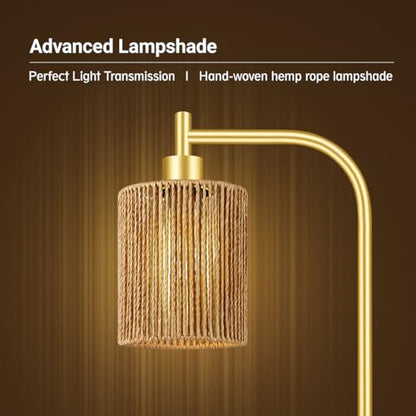 Industrial Floor Lamp, Standing Lamp with Lampshade, 6W LED Bulb Included, Modern Floor Lamp with Foot Switch, Bright LED Lamp for Living Room and Bedroom, Office - color: Gold-W