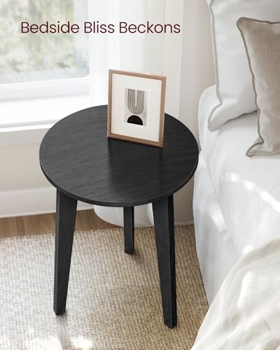 VASAGLE MAEZO Collection - Small Side Table, Round End Table, Nightstand with Tapered Legs, Curved Transitions, for Small Spaces, Living Room, Bedroom, Charcoal Gray ULET237BA01S - color: Charcoal Gray