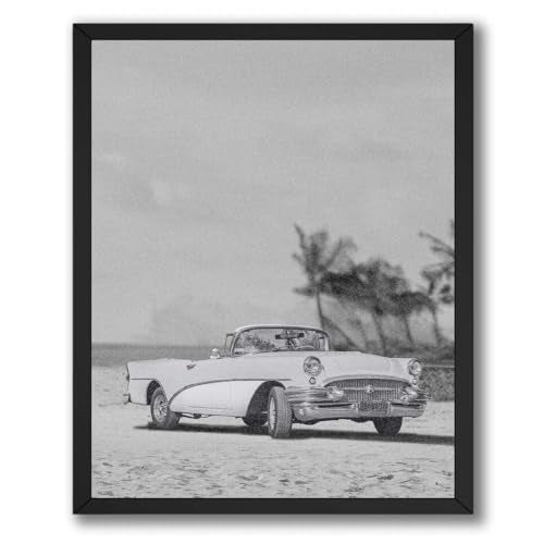 ALPINE INK CO. Vintage Convertible Beach Photograph Poster - Classic Coastal Automobile Wall Art for Living Room Bedroom Office Decor - 8x10 Unframed Print - color: Style-14, size: 8"L x 10"W
