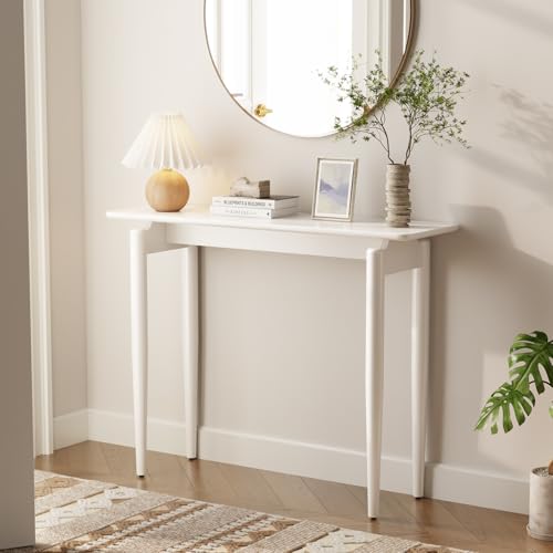 AQIMUELE Wood Console Table White Entryway Table, Thin Console Table, Sofa Tables for Living Room (39.4'') - color: White, size: 39.4"W x 11.8"D x 29.9"H