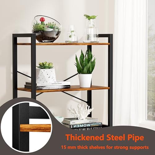 6 Tier Bookshelf,Storage Shelf with Steel Frame,Free Standing Open Book Shelves Storage Display Shelf - size: 6 Tier