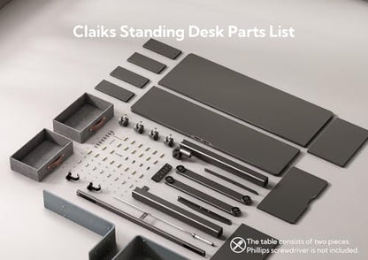 Claiks Standing Desk with Drawers, Stand Up Electric Standing Desk Adjustable Height, Sit Stand Desk with Storage Shelf and Splice Board, 48 Inch, Black - color: Black, size: 47.2×23.6
