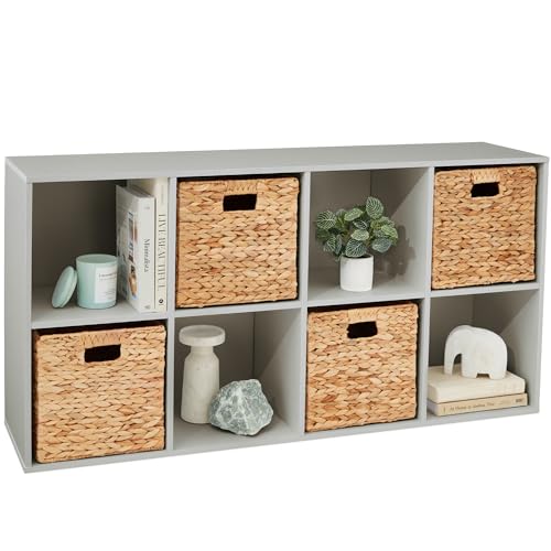 Best Choice Products Kids Bookcase 8-Cube Storage Organizer, 11in Shelf Opening, Bookshelf, Toy Storage, Customizable w/ 3 Removable Back Panels – Gray - color: Grey, size: 8-Cube, 11in Shelf Opening