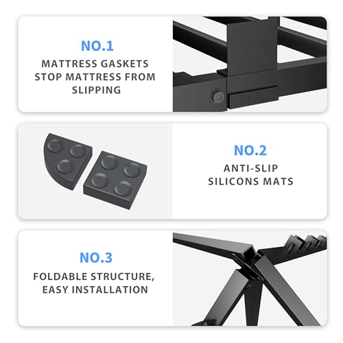 VIPSHOW 10 Inch Full Bed Frame with Round Corners No Box Spring Needed | 3500lbs Heavy Duty, Under bed storage, 4 mattress stoppers, Headboard holes, Noise-free, Easy assembly & rubber covers - size: Full, style: 10 Inch