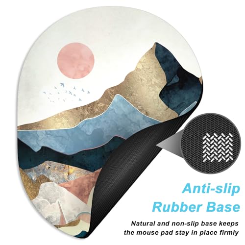 Rimilak Small Mouse Pad 6 x 8 Inch, Irregular Mini Mousepad, Ink Sunrise | Non-Slip Rubber Base, Waterproof Compact Mouse Mat for Laptop Computer Wireless Mouse Keyboard Home Office Travel - color: Ink Sunrise, size: 8L x 6W inches