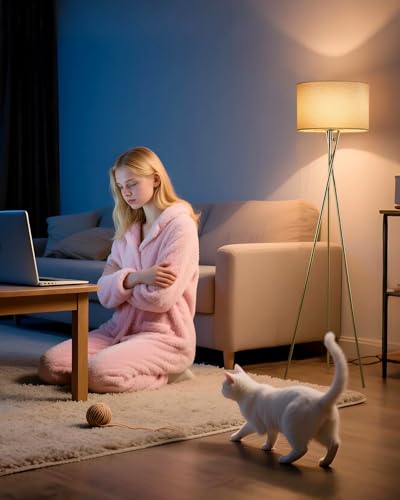 Lightdot 62IN Tripod Floor Lamps for Living Room, Modern Standing Lamp with Off-White Fabric Shade, Mid Century Industrial Standing Tall Lamp for Bedroom, Home Office-Gold - color: Tripod Fabric-Gold