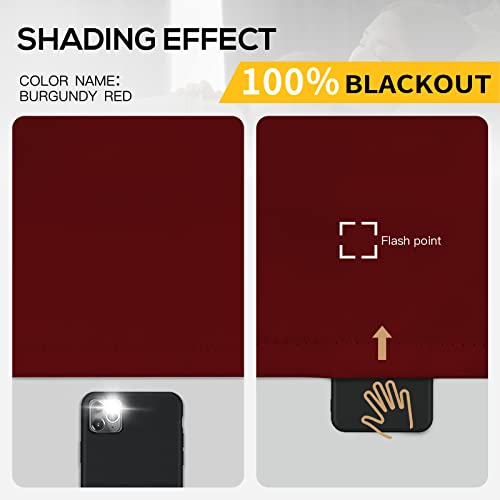 Yakamok Burgundy Red Blackout Curtains 72 inches Long for Bedroom 38" Wide | Thermal Insulated Window Treatment Total Blocking Panels with Black Liner for Living Room/Dining Room Grommet Top 2 Panels - color: Burgundy Red, size: 38"W x 72"L (Pack of 2)