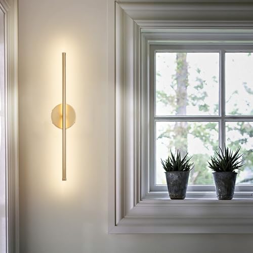 KARTOOSH Battery Operated Wall Sconces Set of Two Wireless Wall Lights | Rechargeable Wall Sconce with Remote 350°Rotate Dimmable 3000K LED Wall Lamp for Living Room, Bedroom - color: Gold, size: 20.4 Inches