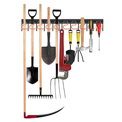 TVKB 34'' All Metal Garden Tool Organizer Wall Mount Garage Organizers and Storage with Hooks Tool Hangers for Shed - size: 34inch(17"x2pack)