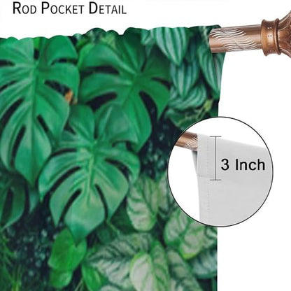 Tropical Palm Leaves Window Curtain, Summer Jungle Garden Nature Eco Theme Plant Window Drapes for Living Room Bedroom 42" W X 45" L(No Blackout) - color: Flamingo-11, size: 20.5"W x 45"L (Pack of 2)