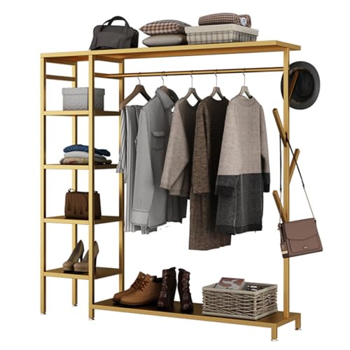 Heavy Duty Clothes Rack with Storage Shelves - Multi-Purpose Garment Organizer for Bedroom & Living Room, 100cm Closet Shelving & Drying Rack Solution - color: A, size: 100cm