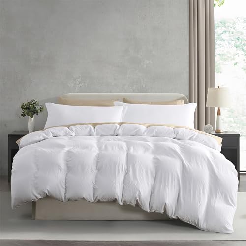 Hearth & Harbor Prewashed Queen Duvet Cover Set, White | 3 Piece Bedding Set, Ultra Soft & Breathable, Easy Care, Cooling , Zipper Closure, 1 Duvet Cover 90"x90", 2 Pillow Shams - color: 01 - White (No Comforter), size: Queen