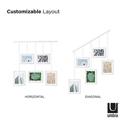 Umbra Exhibit Picture Frame Gallery Set Holds Five Photos, White - color: White, size: Set of 5, style: 5-Opening
