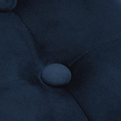 HomePop 19" Velvet Button Tufted Round Storage Ottoman - Navy Blue - color: Navy Blue