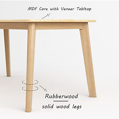 IOTXY Simple Wooden Writing Desk - Modern Minimalist Style PC Laptop Computer Workbench with Solid Wood Legs, 39" W Home Office Work Table for TV Stand Music Video Live Broadcast Workstation, White | Nordic Minimalist Style, MDF Tabletop, Solid Wood Legs,