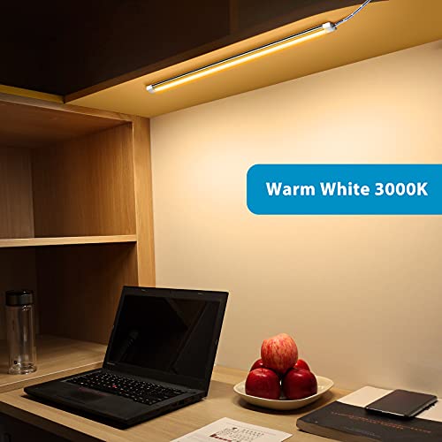Under Cabinet LED Lighting Kit, Super Bright, 6 PCS 12” Slim Light Bars, 31W 2000 Lumen, Dimmable, Plug or Wired Power Adapter, for Kitchen Cabinets Counter Shelf Workbench (Warm White 3000K) - color: White Cable-Warm White 3000K