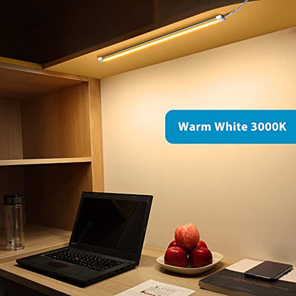 Under Cabinet LED Lighting Kit, Super Bright, 6 PCS 12” Slim Light Bars, 31W 2000 Lumen, Dimmable, Plug or Wired Power Adapter, for Kitchen Cabinets Counter Shelf Workbench (Warm White 3000K) - color: White Cable-Warm White 3000K