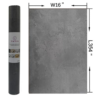 TOTIO Gray Concrete Wallpaper 16x354 inch Matte Thick Dark Grey Cement Contact Paper Peel Stick Countertop Cover Removable Waterproof Adhesive Furniture Stickers Industrial Style Vinyl Wall Paper - color: Charcoal/Gray, size: 16" x 354"