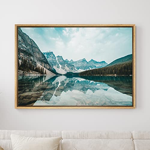 SIGNWIN Framed Canvas Wall Art Moraine Lake and Valley of The Ten Peaks Landscape Wilderness Photography Modern Art Contemporary Scenic Dramatic for Living Room, Bedroom, Office - 16"x24" Natural - color: B10-2103-spl11, size: 24"L x 16"W