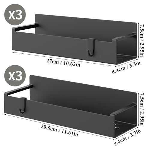 6 Pack Magnetic Spice Rack Organizer for Refrigerator and Oven, Black Fridge Organizers and Storage for Kitchen - color: Black, size: 6 Pack