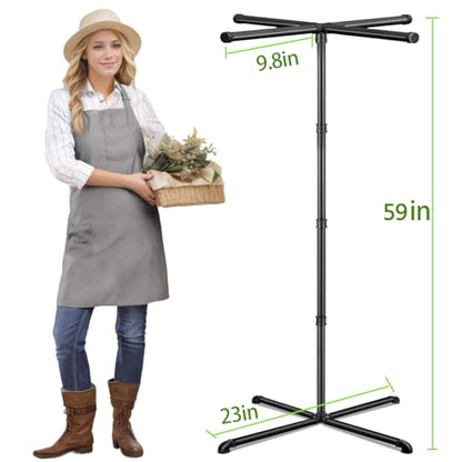 Plant Hanger Indoor, 59" Tall Hanging Plant Stand Heavy Duty Metal Indoor Plant Hanger Stand Hanging Plant Holder with 8 Hooks Hanging Planters for Indoor Plants Bedroom Living Room Balcony