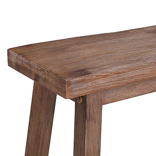 Boraam Sonoma Saddle Bench, 24-Inch, Barnwood Wire-Brush, Model:75025 - color: Barnwood Wire-brush Finish