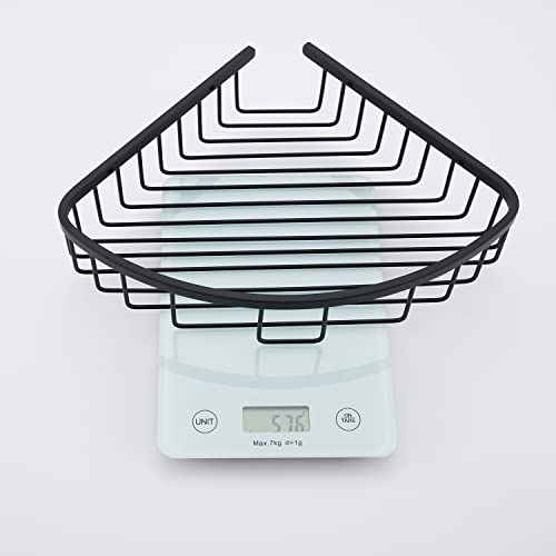 Bathroom Shower Caddy Corner Shelf, Corner-Hollow Design, Ultra Sturdy Rust-Proof Stainless Steel Shelf Organizer Shampoo Holder, Wall Mounted Storage Rack for Bathroom, Matte Black