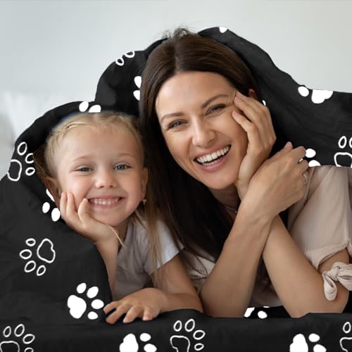 CAI TENG Fleece Throw Blanket Blankets for Couch Bed 50x60 inch 6 Pack Kids Blanket Throws Fleece Fabric Soft Cozy Travel Blankets Lightweight Small Throws Camping Gifts Blankets Black Dog Paw - color: Black Dog Claw