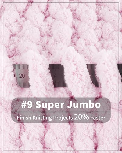 Cozyful Chunky Yarn for Hand Knitting, #9 Thick Jumbo Big Chunky Yarn for Crocheting, Super Chunky Knit Blanket Yarns, Large Chunky Chenille Yarns, 8 Pack (30 yds 8 oz Each Skein), Blush Pink - color: Blush Pink