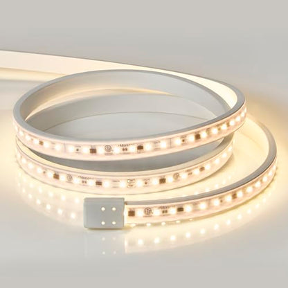 Maxxima 96 in. Hardwired LED Under Cabinet Strip Light, 3680 Lumens, 3000K | Warm White, Kitchen and Living Room 120V White Cove Lighting, No Power Supply Needed - size: 96 Inch