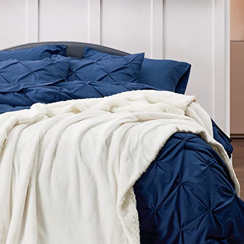 Bedsure GentleSoft Sherpa Fleece Throw Blanket for Couch, Non-Heated, Thick and Warm Throw for Women and Men, Soft Fuzzy Plush Blanket for Spring, Cream, 50x60 Inches - color: 06 - Cream, size: Throw (50" X 60")