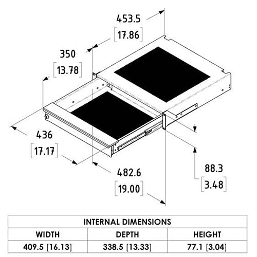 Penn Elcom 2U Laptop Security Drawer for Audio/IT/AV/DJ Racks EX-6302B - size: Lockable 2U