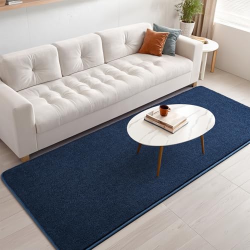 Nuttumico 2x6 Feet Rug Runners for Hallways, Navy Blue Area Rugs for Bedroom Living Room, Washable Non-Slip Entryway Carpets for Kitchen Kids Room Home Decor, Soft Modern Indoor Throw Rugs - color: Navy Blue, size: 2' X 6' (Runner)